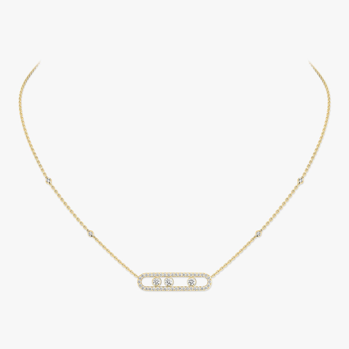 [Triumph Jewelry] Move Pave_ Rose Gold Diamond Necklace