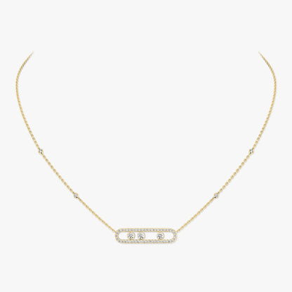 [Triumph Jewelry] Move Pave_ Rose Gold Diamond Necklace