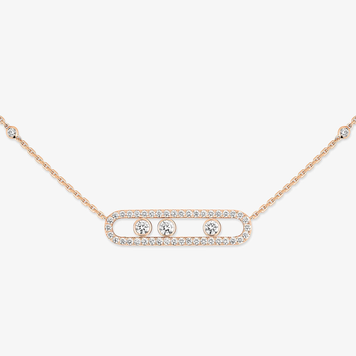 [Triumph Jewelry] Move Pave_ Rose Gold Diamond Necklace