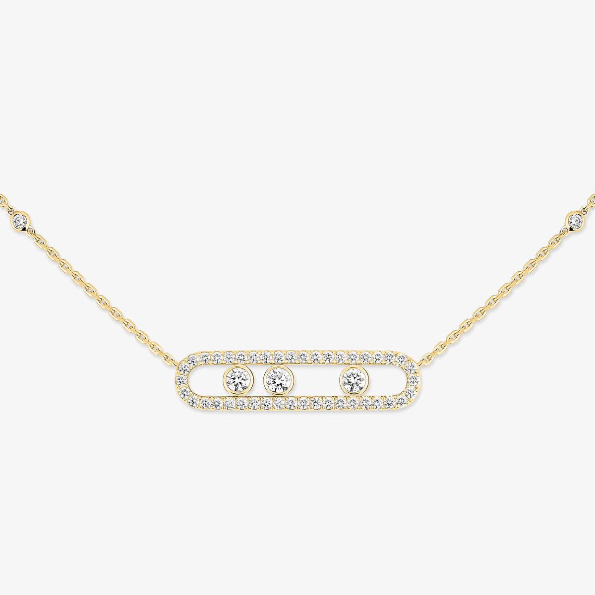 [Triumph Jewelry] Move Pave_ Rose Gold Diamond Necklace