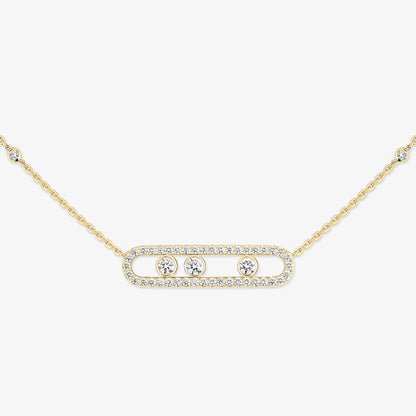 [Triumph Jewelry] Move Pave_ Rose Gold Diamond Necklace