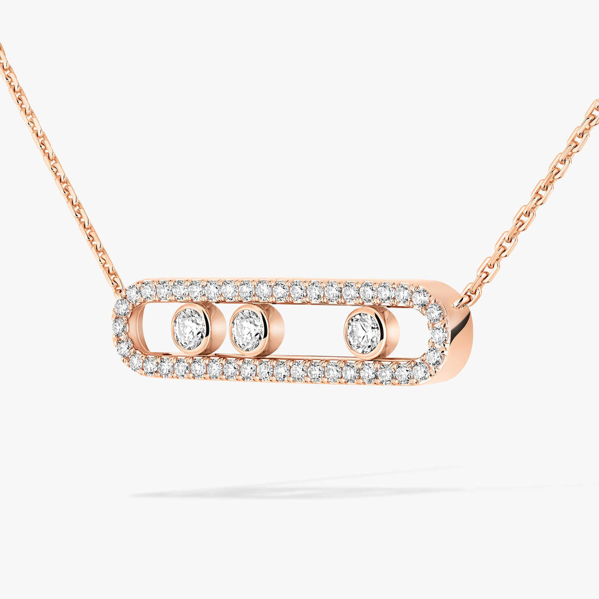 [Triumph Jewelry] Move Pave_ Rose Gold Diamond Necklace