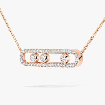 [Triumph Jewelry] Move Pave_ Rose Gold Diamond Necklace