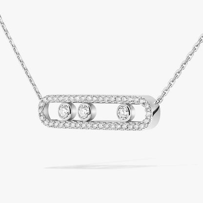 [Triumph Jewelry] Move Pave_ Rose Gold Diamond Necklace