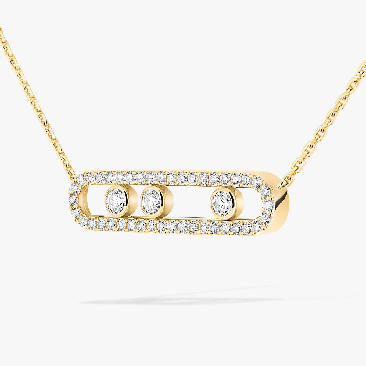 [Triumph Jewelry] Move Pave_ Rose Gold Diamond Necklace