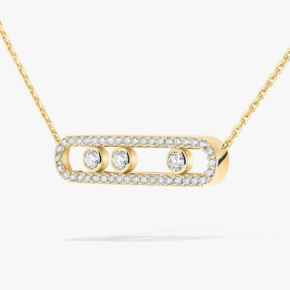 [Triumph Jewelry] Move Pave_ Rose Gold Diamond Necklace