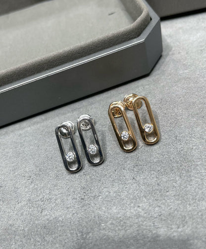 [Triumph Jewelry]MOVE UNO SMALL 1 DIAMOND EARRINGS