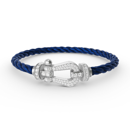 [Triumph Jewelry]FORCE LARGE HORSESHOE FULL DIAMOND BRACELET SILVER